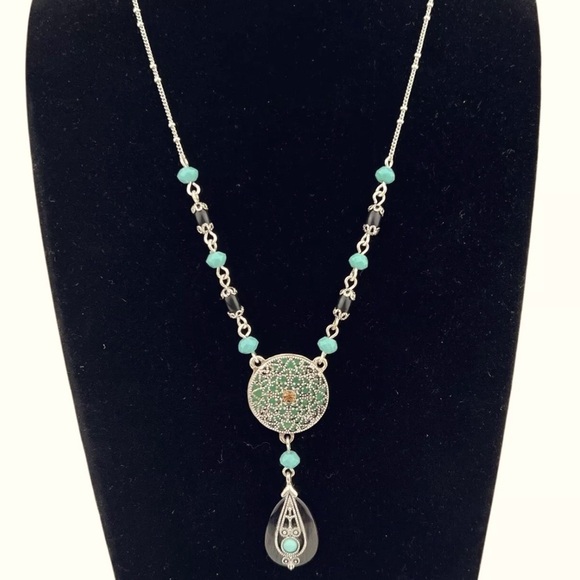 1980s Vintage Nina Ricci for Avon (Signed NR) Dreamcatcher Pendant Necklace - Picture 1 of 13